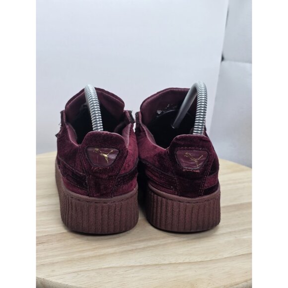 Size 7.5 PUMA Fenty x Velvet Creeper Burgundy Rihanna Royal Shoes Women Sneakers - Picture 5 of 7